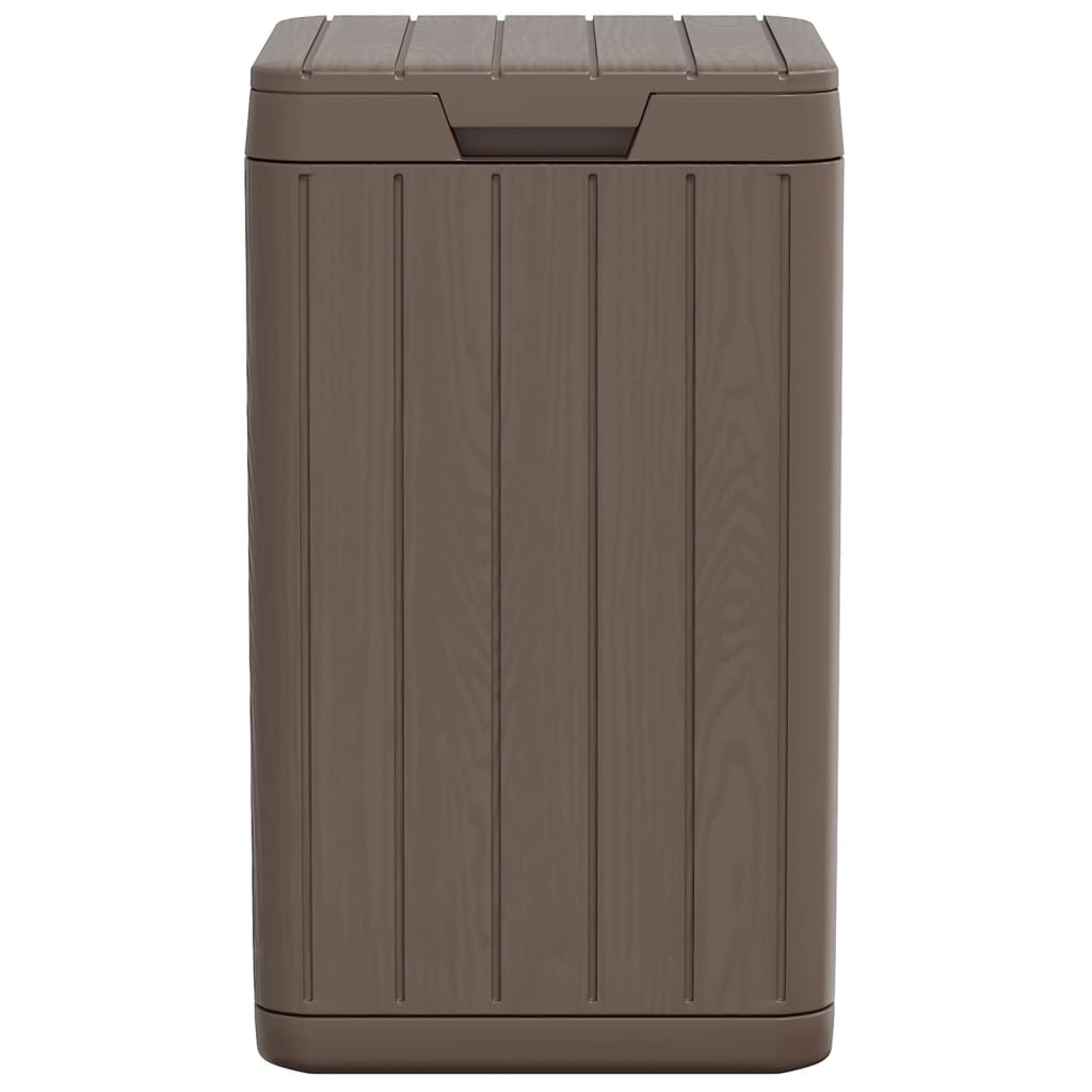 Caixote do lixo de exterior 38x38x65 cm PP castanho