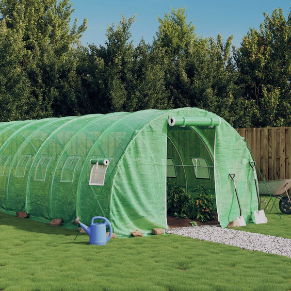 Estufa com estrutura de aço 18 m² 6x3x2 m verde