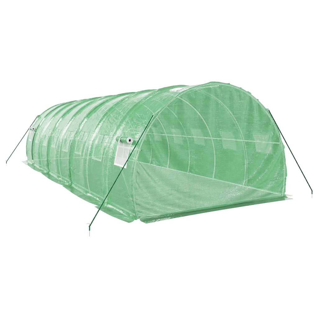 Estufa com estrutura de aço 24 m² 8x3x2 m verde