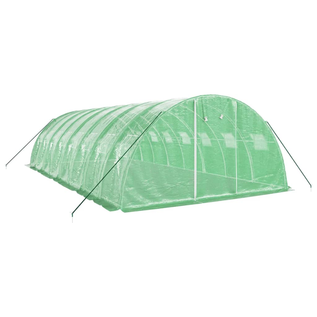 Estufa com estrutura de aço 32 m² 8x4x2 m verde