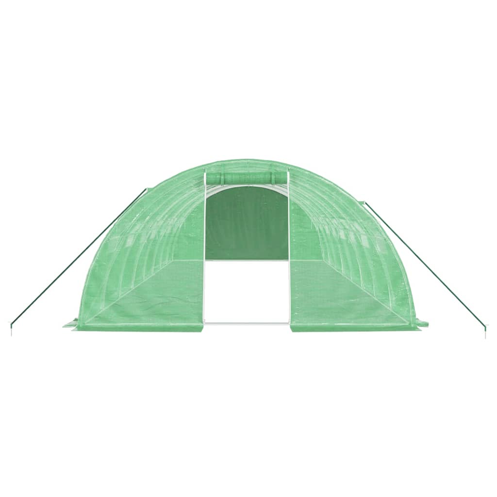 Estufa com estrutura de aço 32 m² 8x4x2 m verde
