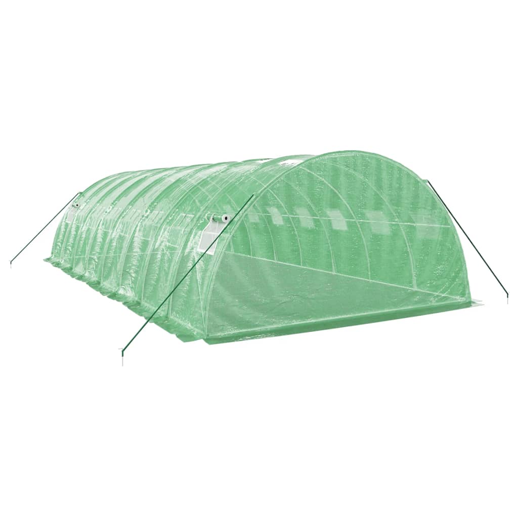 Estufa com estrutura de aço 32 m² 8x4x2 m verde