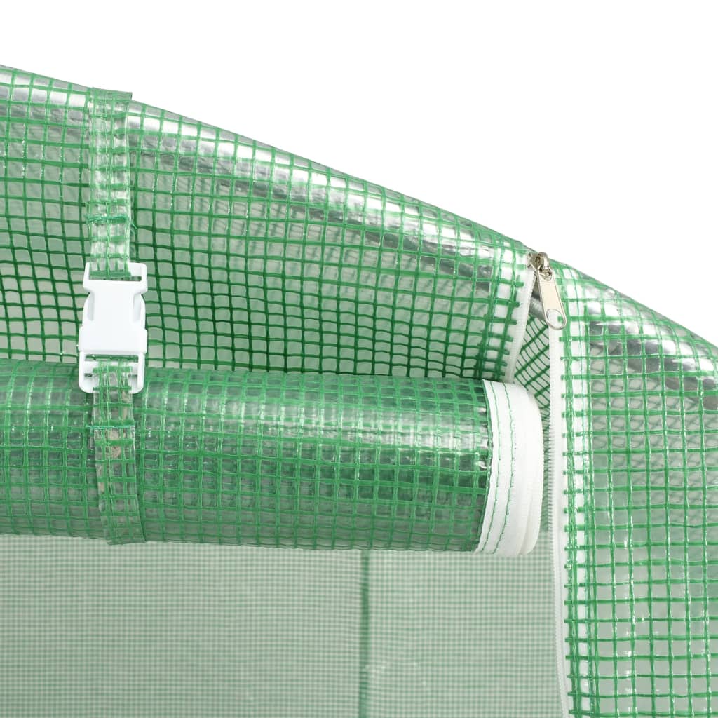 Estufa com estrutura de aço 40 m² 10x4x2 m verde