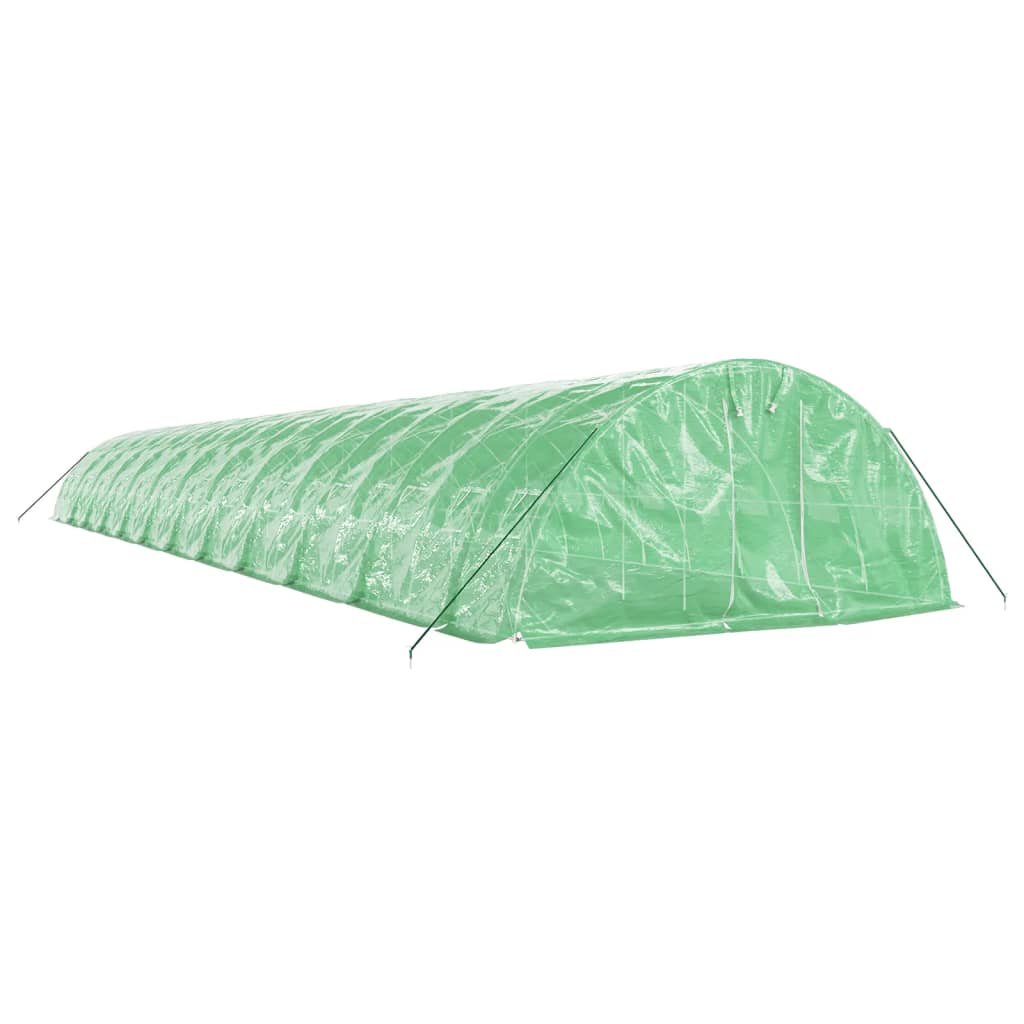Estufa com estrutura de aço 120 m² 24x5x2,3 m verde
