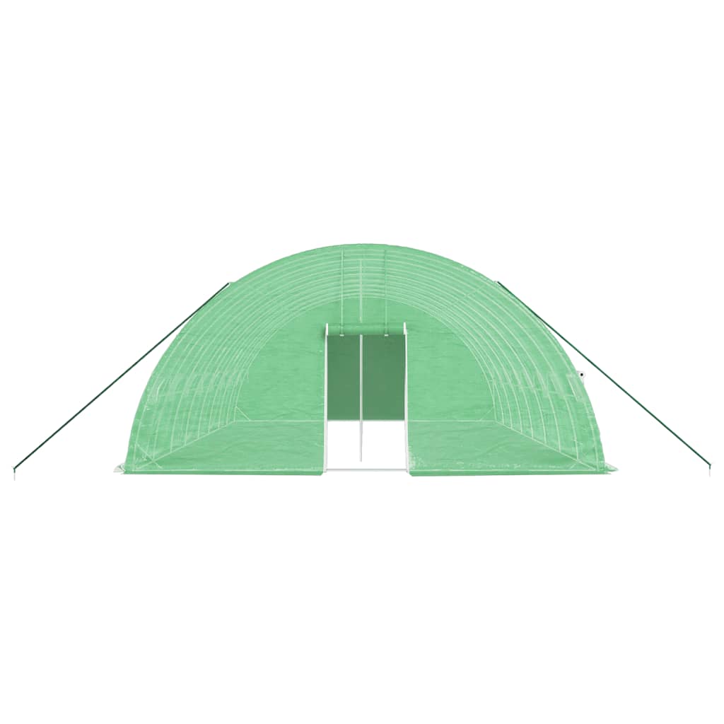 Estufa com estrutura de aço 48 m² 8x6x2,85 m verde