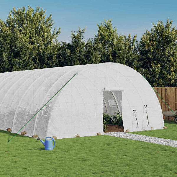 Estufa com estrutura de aço 36 m² 6x6x2,85 m branco