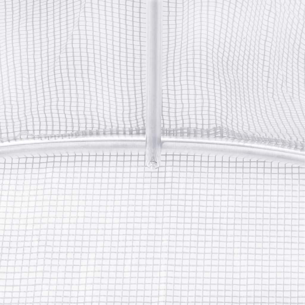 Estufa com estrutura de aço 72 m² 12x6x2,85 m branco