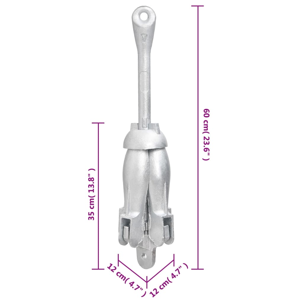 Âncora dobrável corda 8 kg ferro fundido galvanizado a quente
