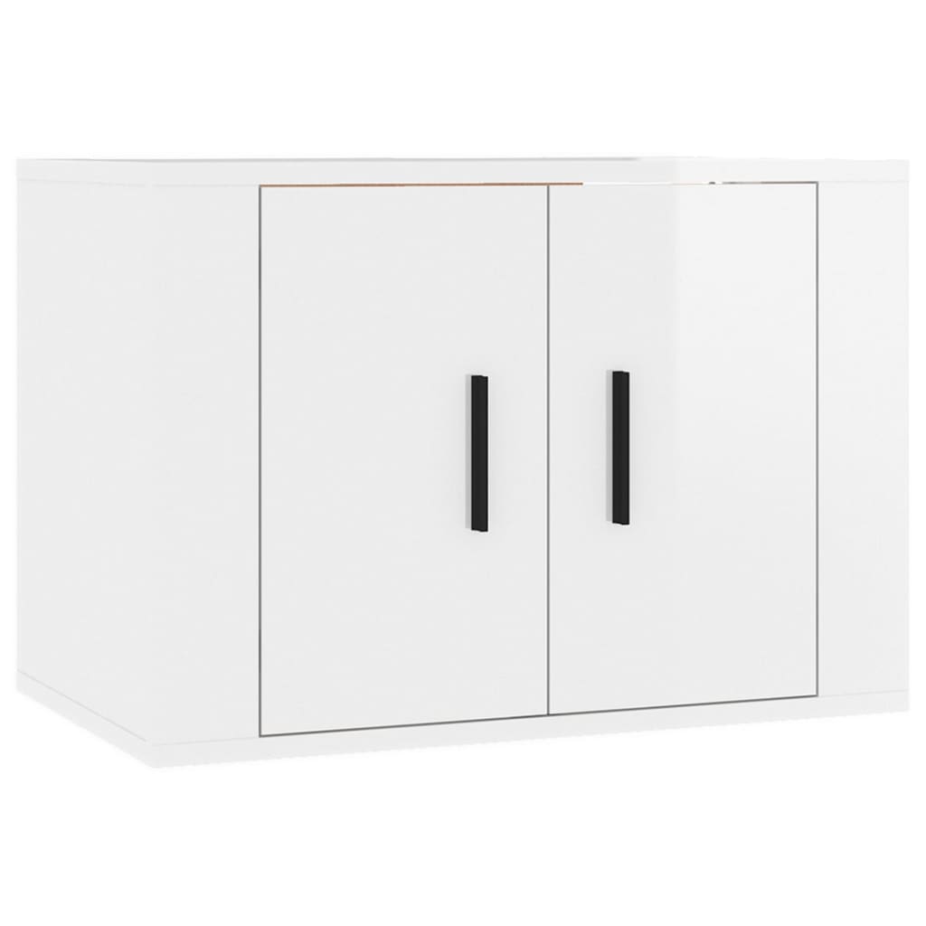 Móveis de TV de parede 2 pcs 57x34,5x40 cm branco brilhante
