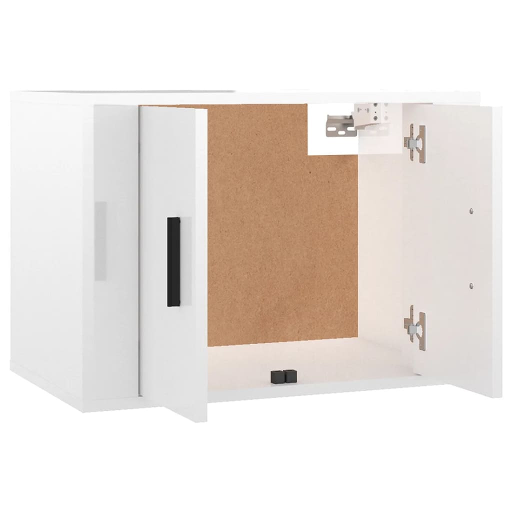 Móveis de TV de parede 2 pcs 57x34,5x40 cm branco brilhante