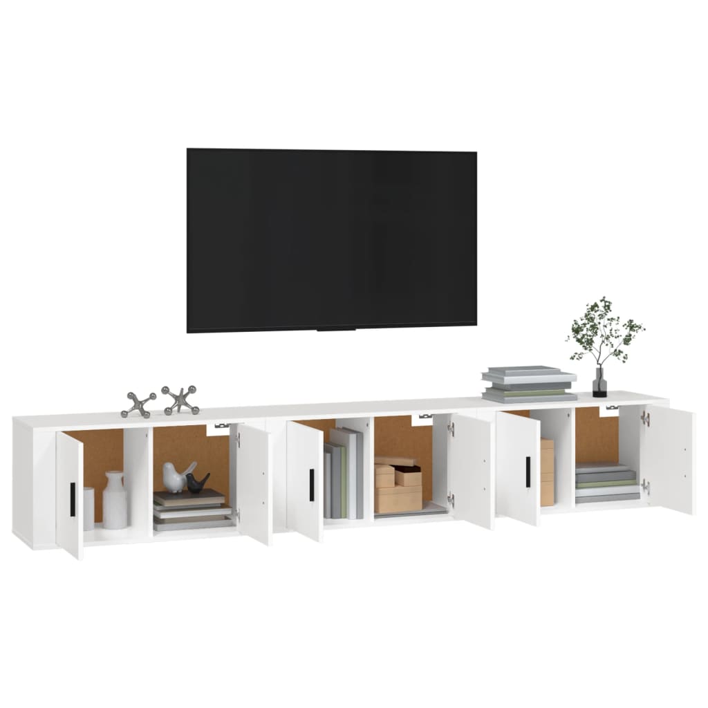Móveis de TV de parede 3 pcs 80x34,5x40 cm branco