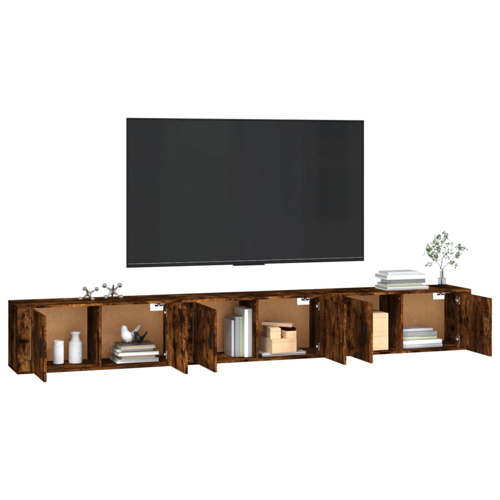 Móveis de TV de parede 3 pcs 100x34,5x40 cm carvalho fumado
