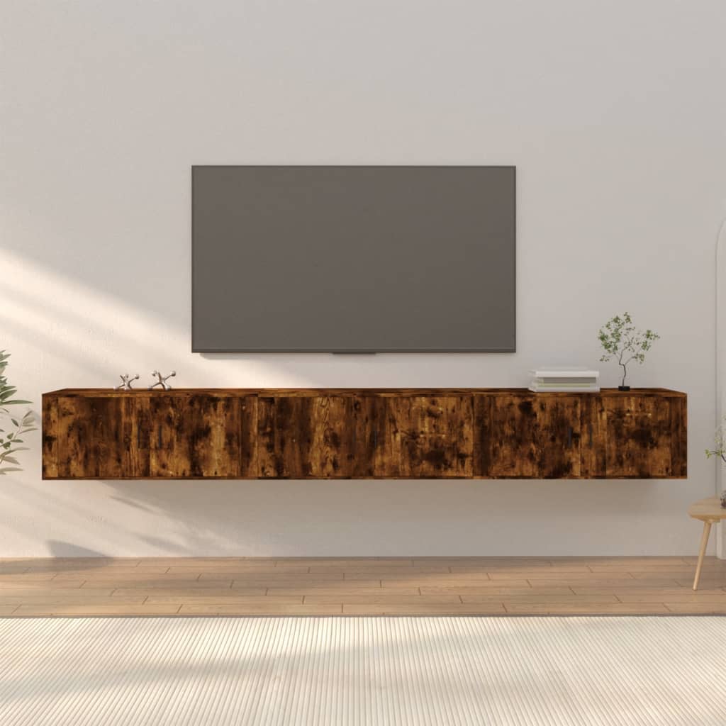 Móveis de TV de parede 3 pcs 100x34,5x40 cm carvalho fumado