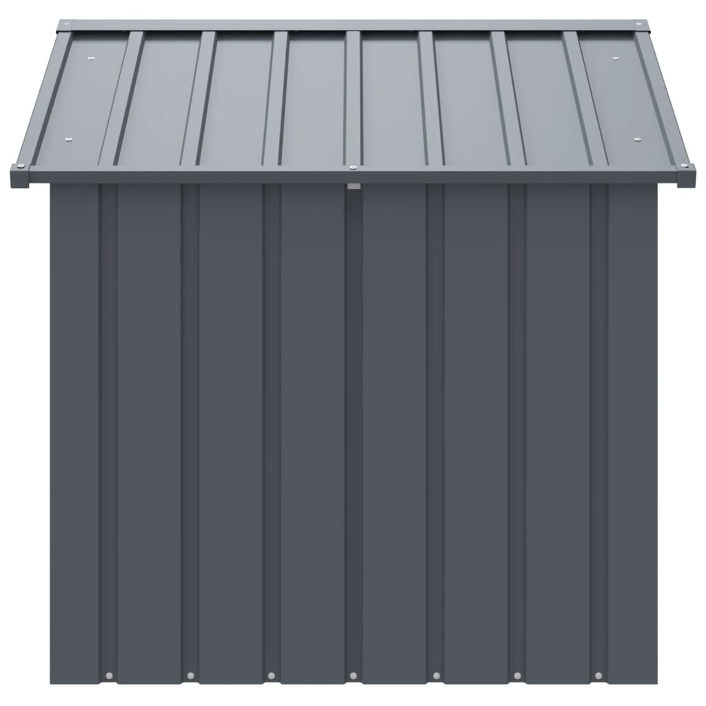 Casota para cães com teto 117x103x102 cm aço galvanizado preto