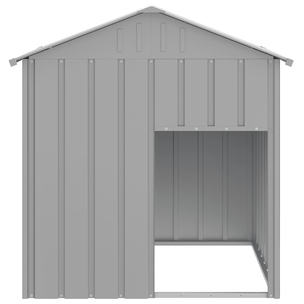 Casota para cães com telhado aço galvanizado cinzento-claro