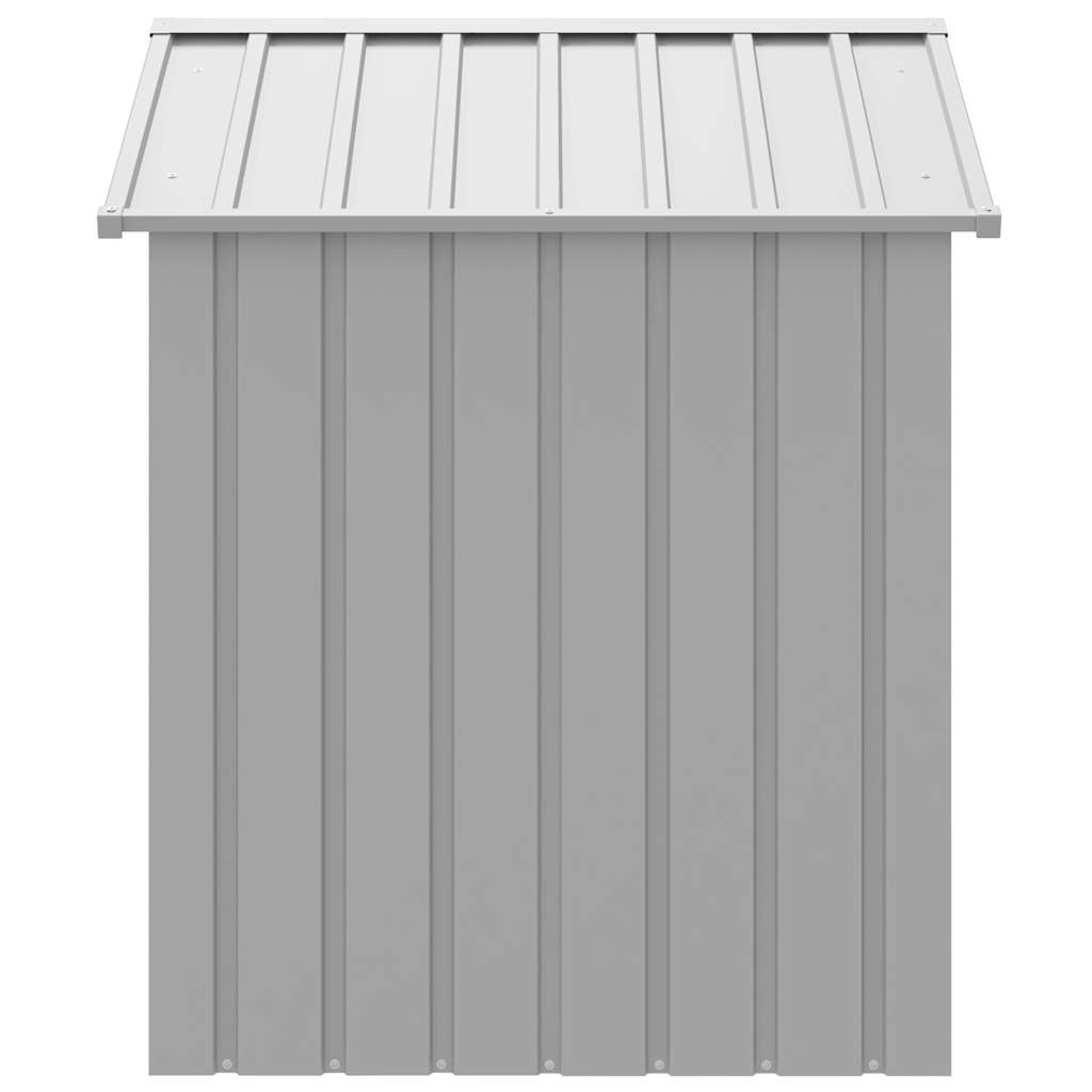 Casota para cães com telhado aço galvanizado cinzento-claro