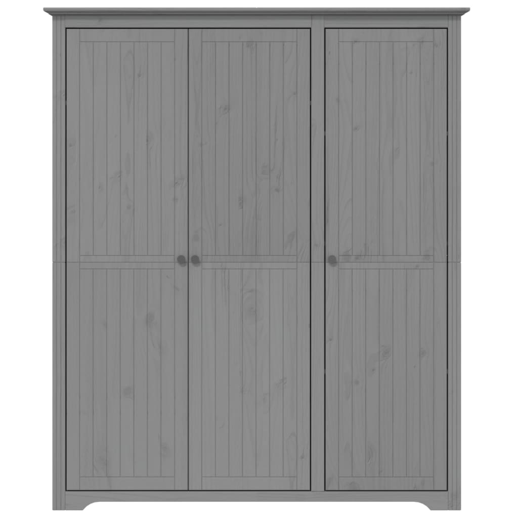 Roupeiro BODO 146x53,5x173 cm madeira de pinho maciça cinzento