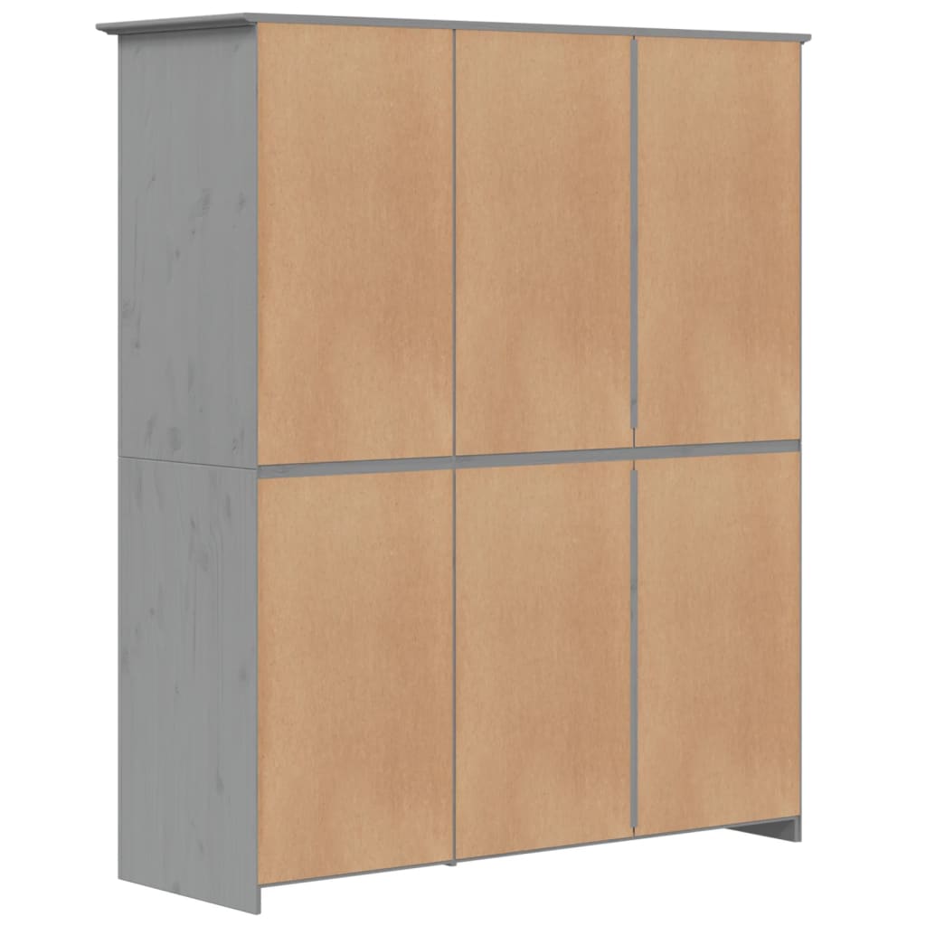 Roupeiro BODO 146x53,5x173 cm madeira de pinho maciça cinzento