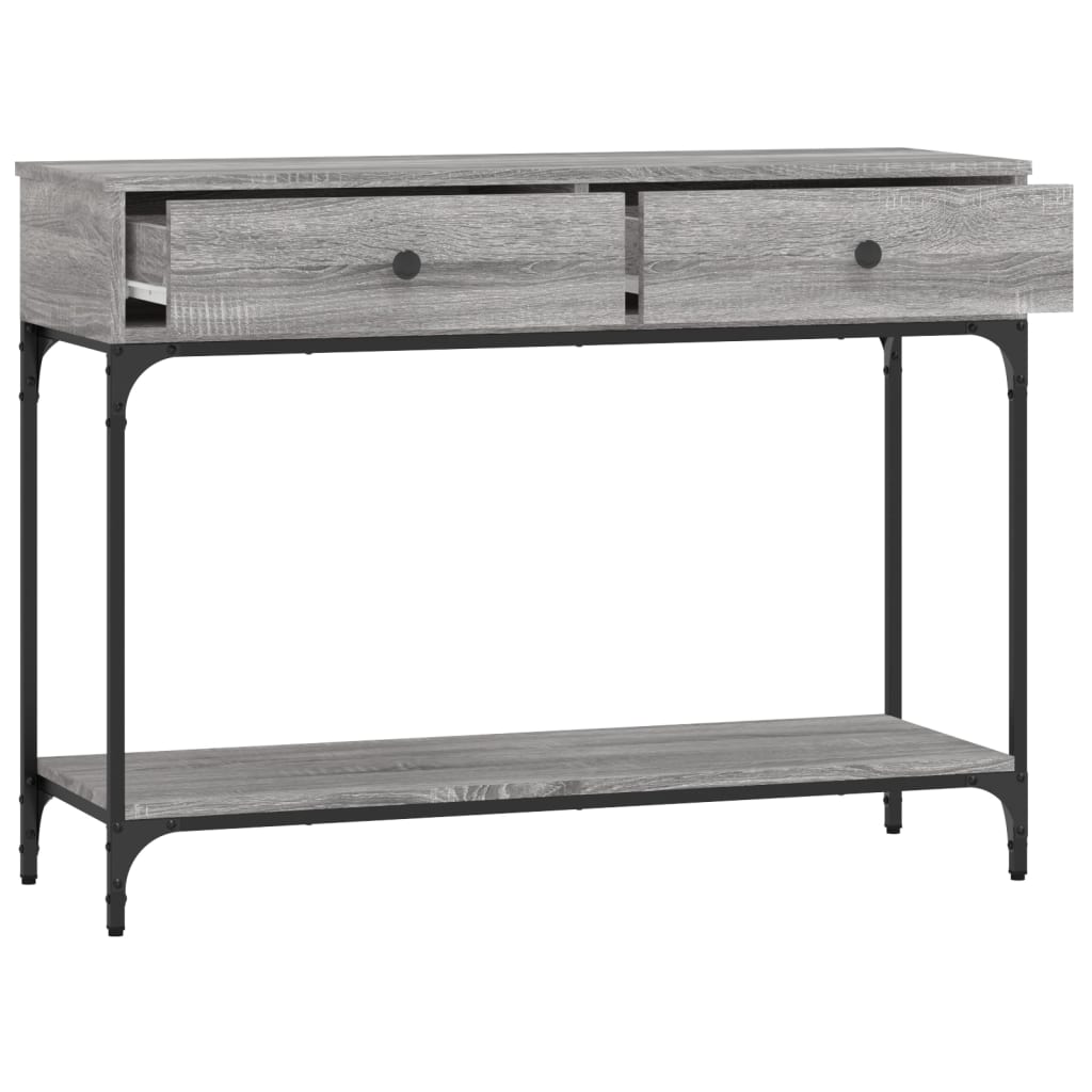 Mesa consola 100x34,5x75cm derivados de madeira cinzento sonoma