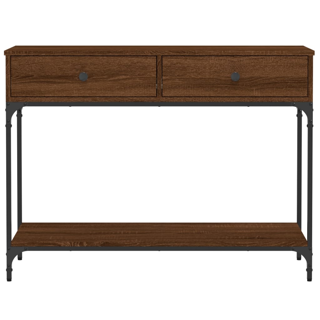 Mesa consola 100x34,5x75 cm derivados madeira carvalho castanho