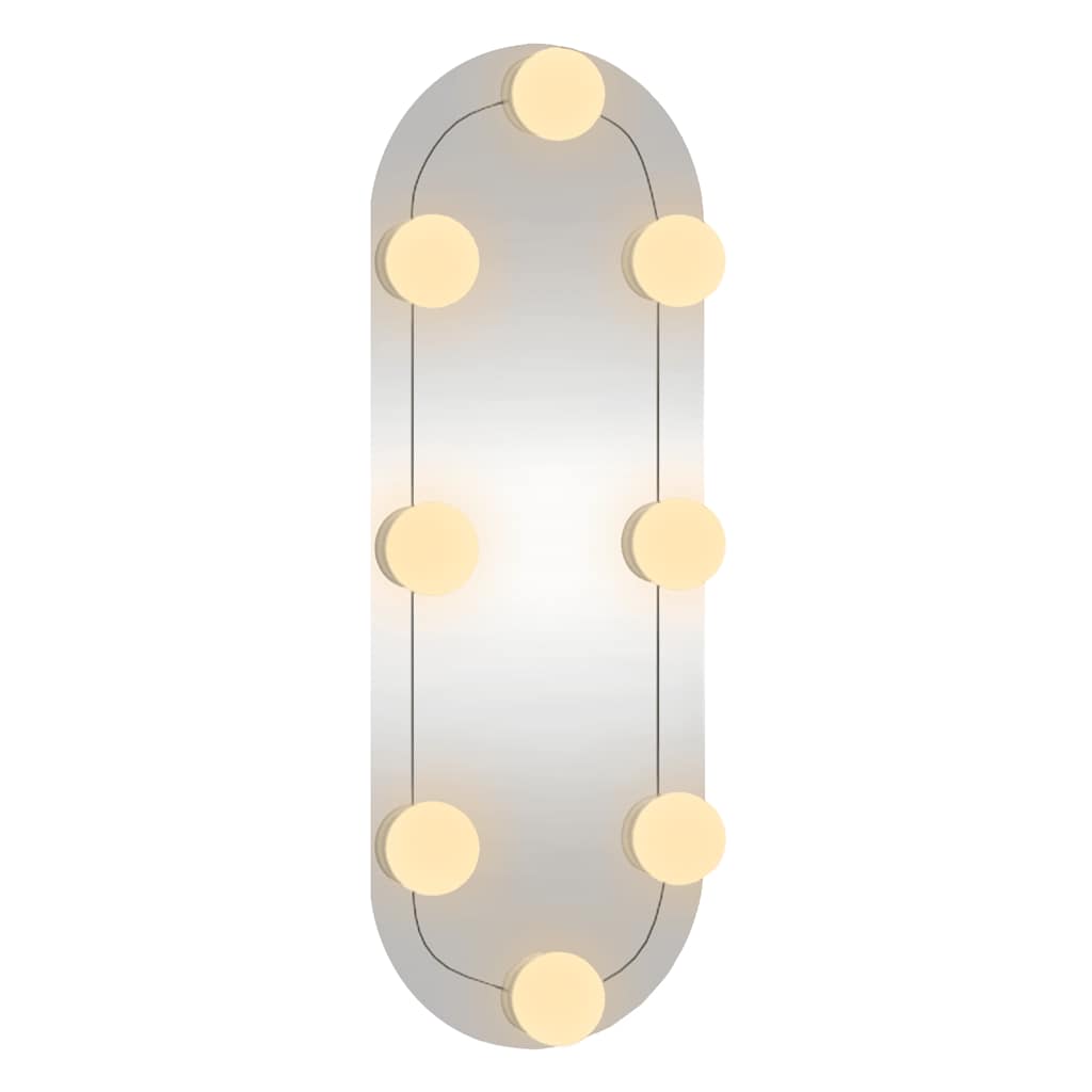 Espelho de parede oval com luzes LED 15x40 cm vidro
