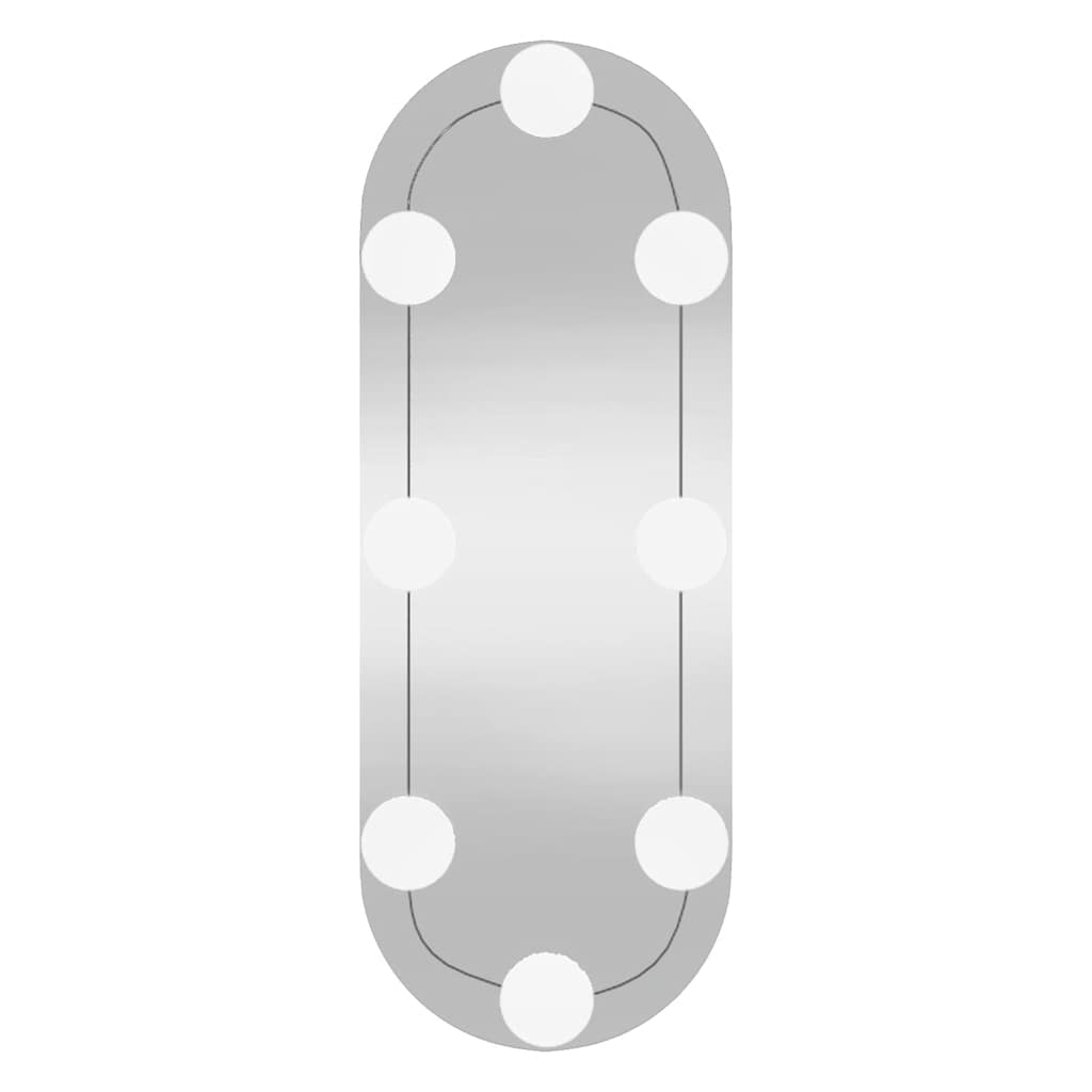 Espelho de parede oval com luzes LED 15x40 cm vidro