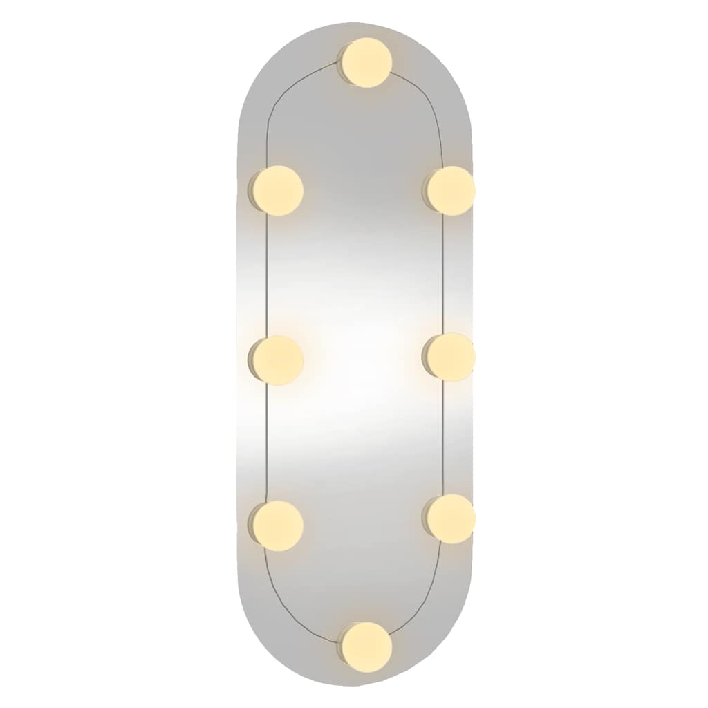 Espelho de parede oval com luzes LED 20x50 cm vidro