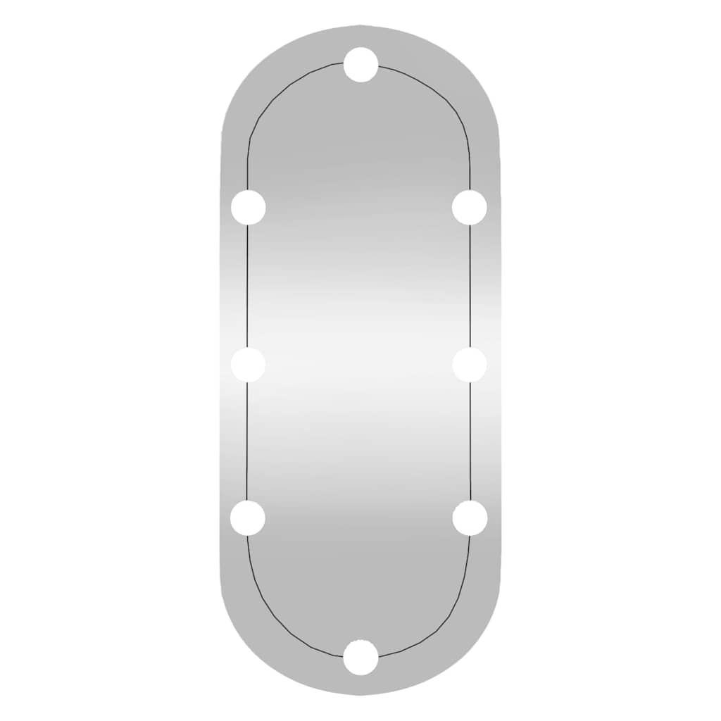 Espelho de parede oval com luzes LED 30x70 cm vidro