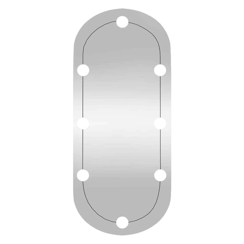 Espelho de parede oval com luzes LED 35x80 cm vidro