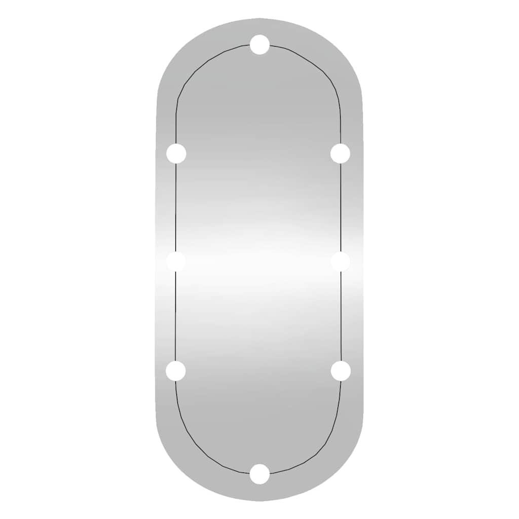 Espelho de parede oval com luzes LED 45x100 cm vidro