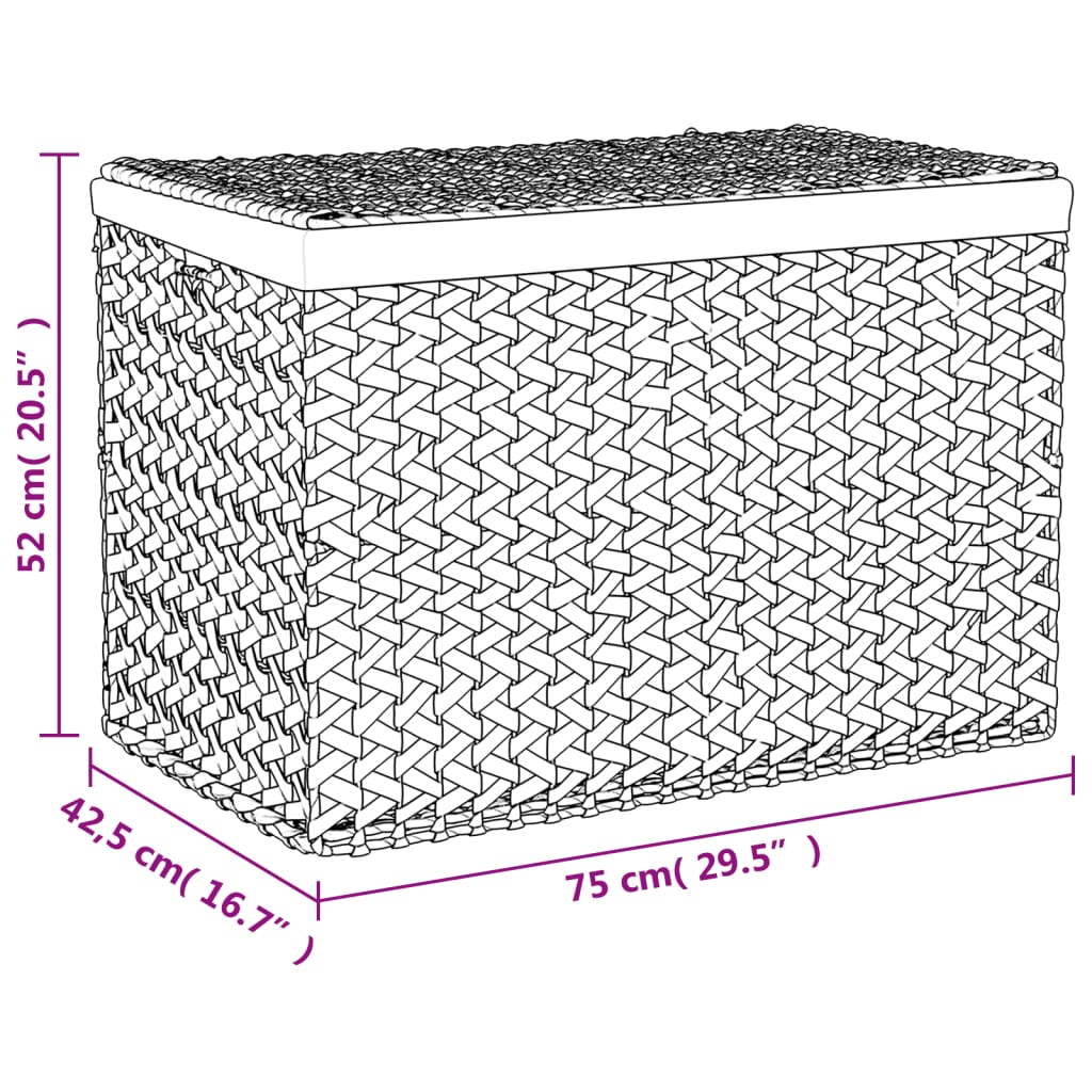 Cesto para roupa suja c/ 3 secções 75x42,5x52cm jacinto de água