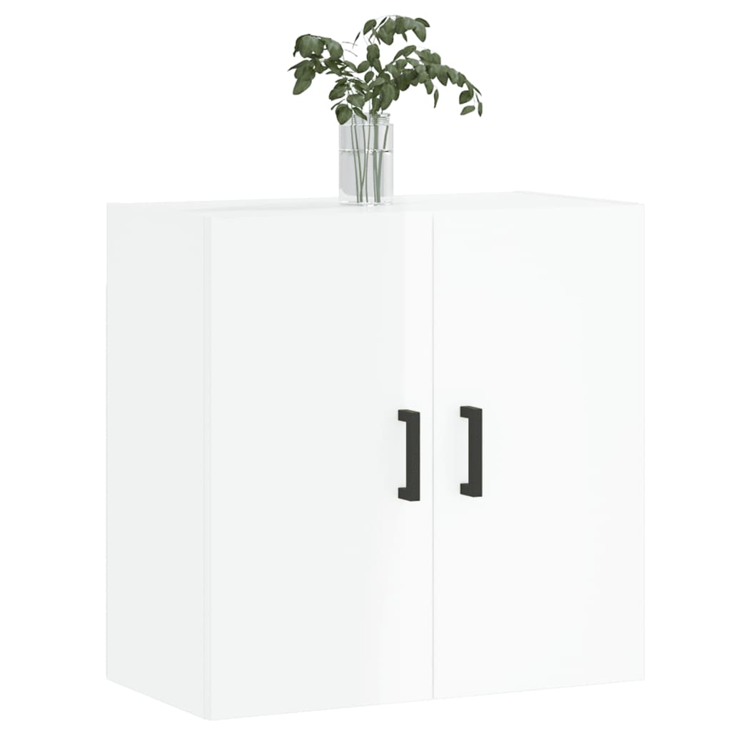 Armário de parede 60x31x60cm derivados madeira branco brilhante