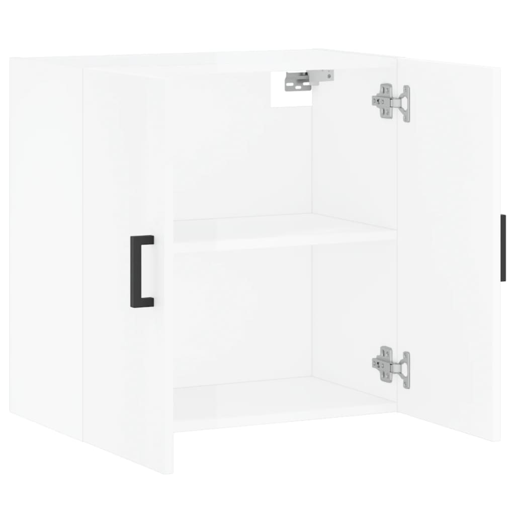 Armário de parede 60x31x60cm derivados madeira branco brilhante