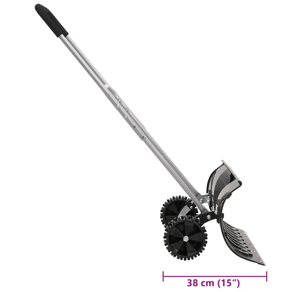 Pá de neve com pega extensível lâmina 66 cm aço preto
