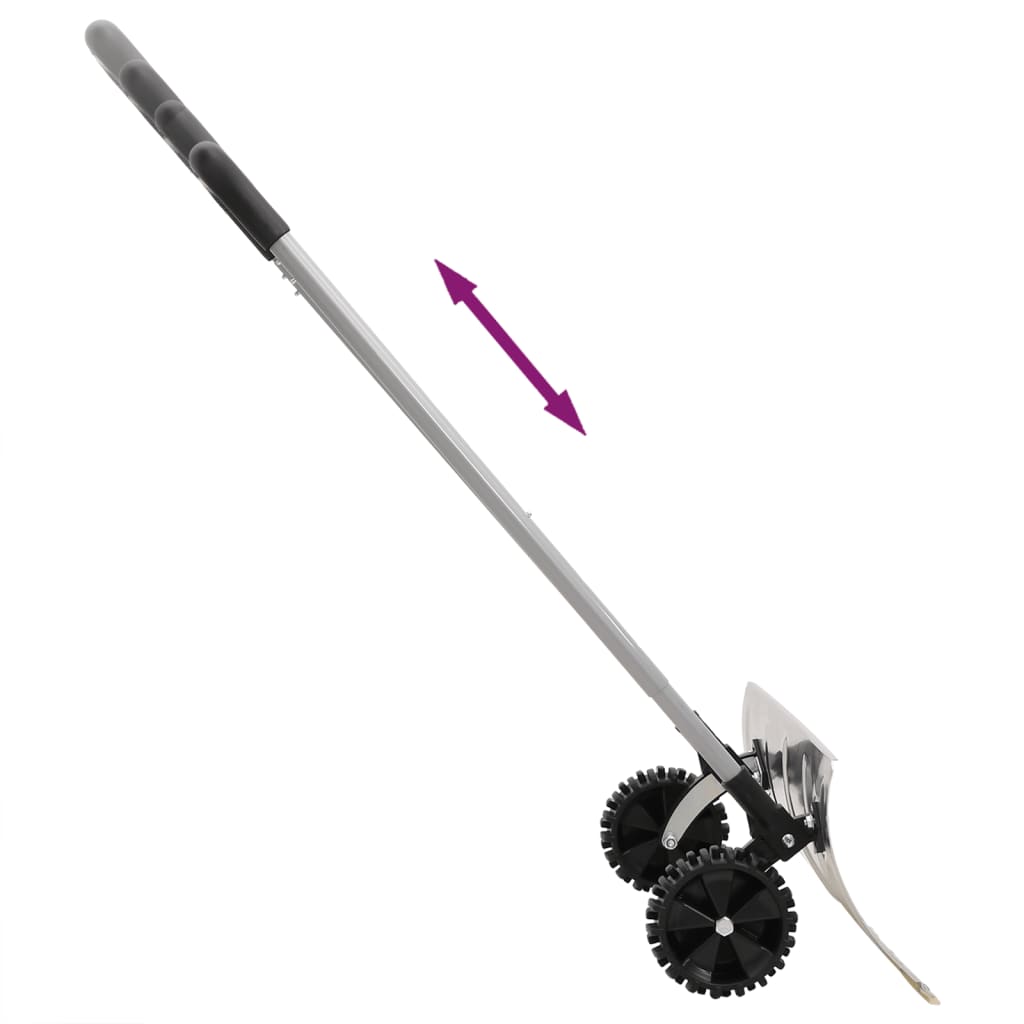 Pá de neve com pega extensível lâmina 61 cm aço prateado