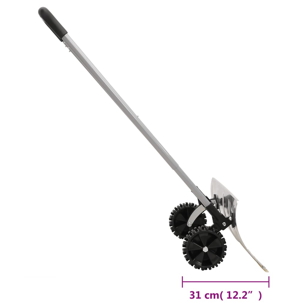 Pá de neve com pega extensível lâmina 61 cm aço prateado