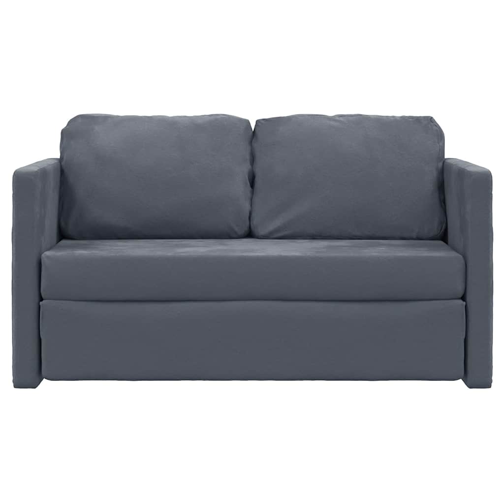 Sofá-cama sem pés 122x204x55 cm veludo cinzento-escuro