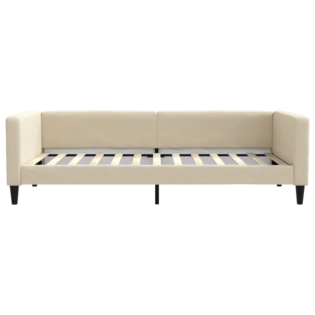 Sofá-cama 100x200 cm tecido cor creme