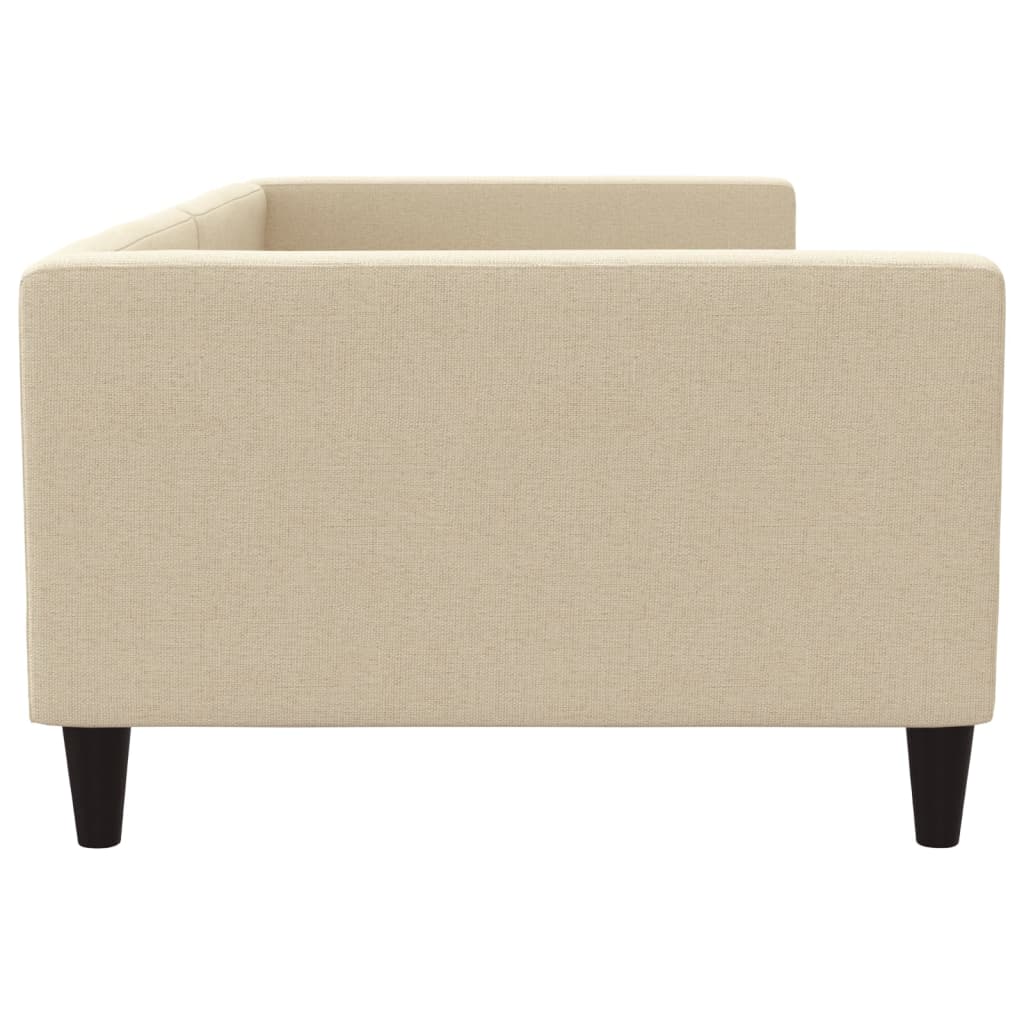 Sofá-cama 100x200 cm tecido cor creme