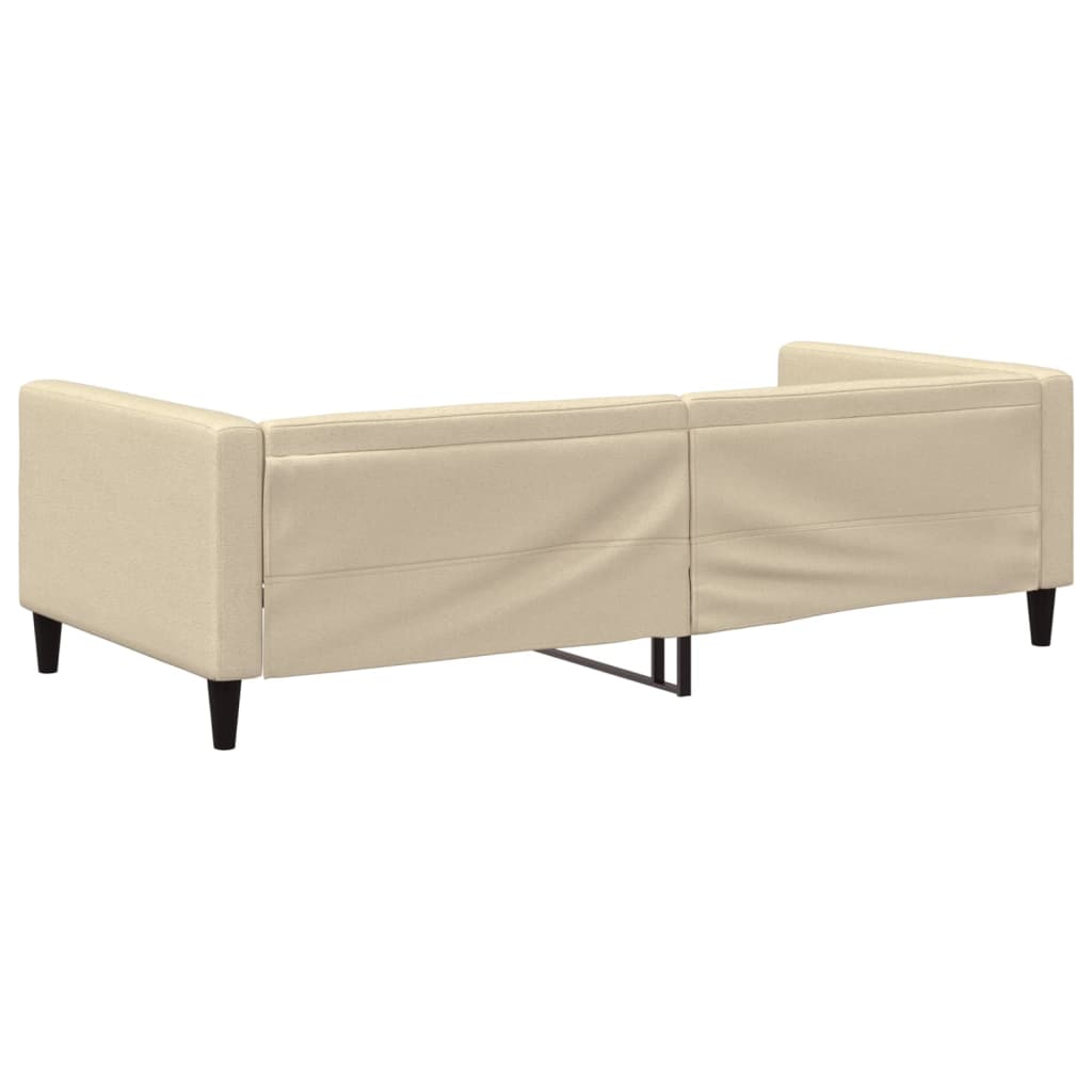 Sofá-cama 100x200 cm tecido cor creme