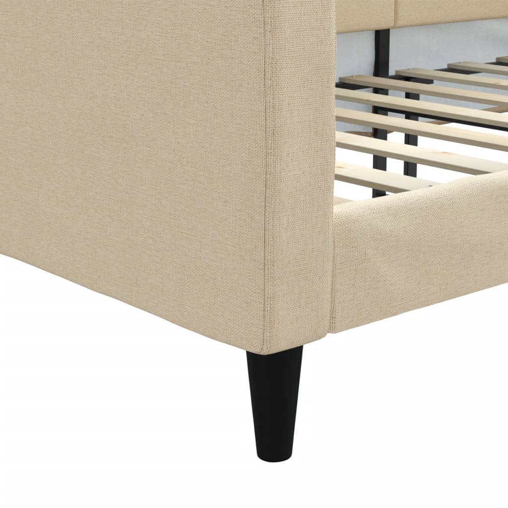 Sofá-cama 100x200 cm tecido cor creme