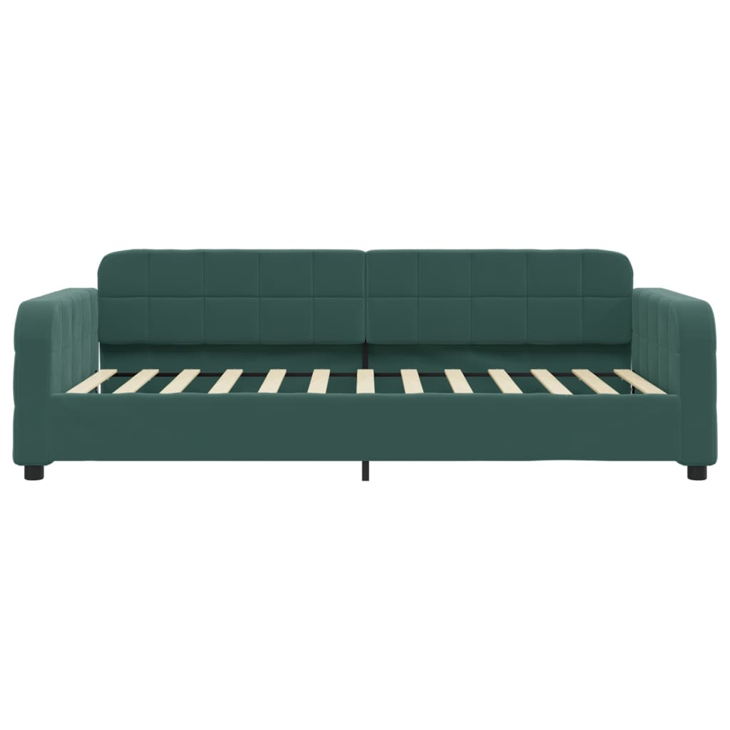 Sofá-cama 100x200 cm veludo verde-escuro