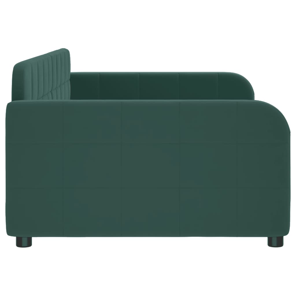 Sofá-cama 100x200 cm veludo verde-escuro