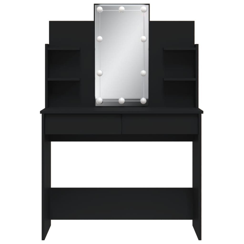 Toucador com luzes LED 96x40x142 cm preto