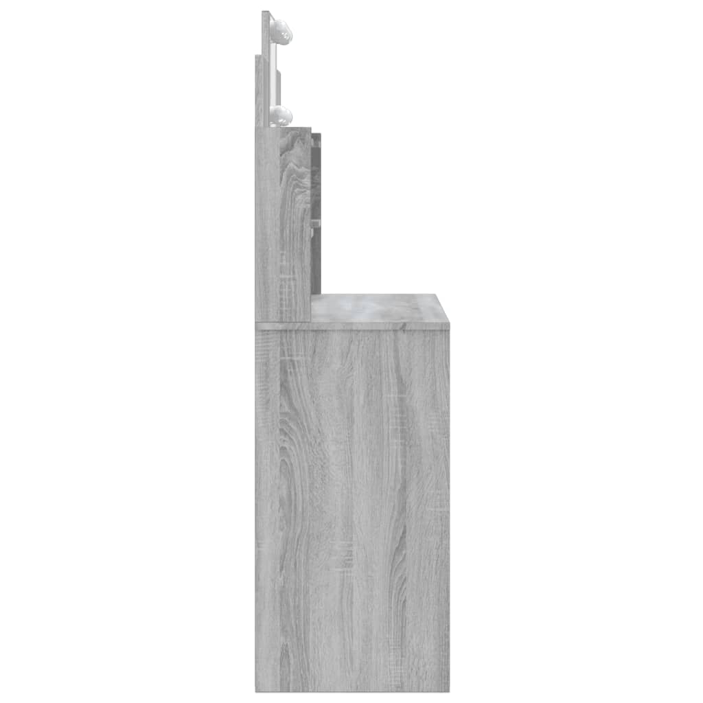 Toucador com luzes LED 96x40x142 cm cinzento sonoma