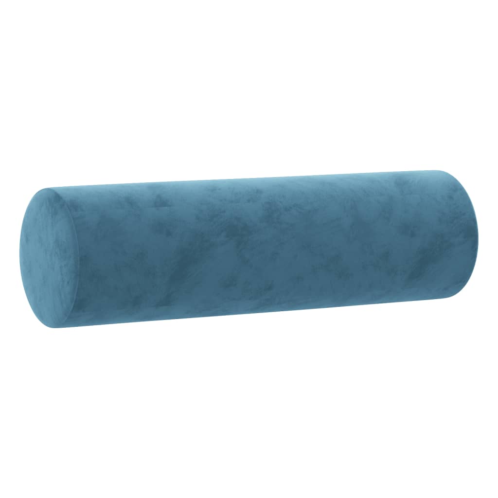 Sofá 3 lugares c/ almofadas decorativas 180 cm veludo azul