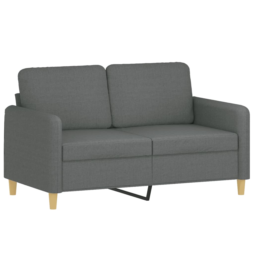 Sofá 2 lugares +almofadas decorativas 120cm tecido cinza-escuro