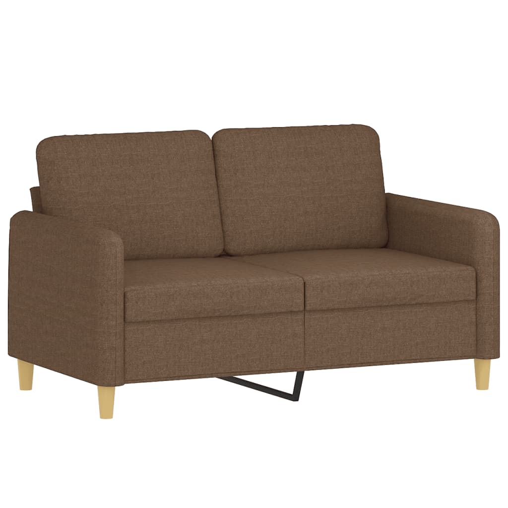 Sofá 2 lugares + almofadas decorativas 120 cm tecido castanho