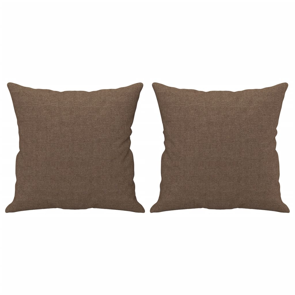 Sofá 2 lugares + almofadas decorativas 120 cm tecido castanho