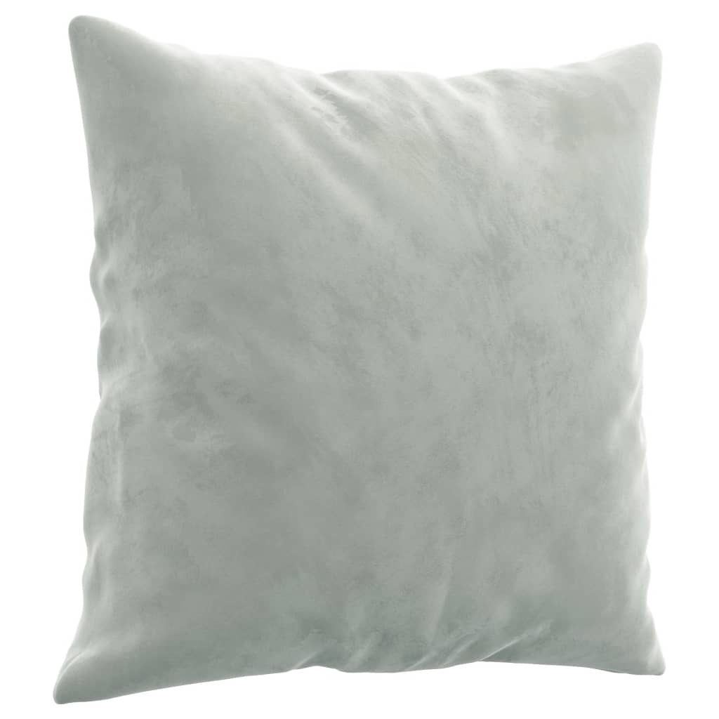 Sofá 2 lugares + almofadas decorativas 140cm veludo cinza-claro